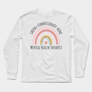 mental health therapist rainbow pastel Long Sleeve T-Shirt